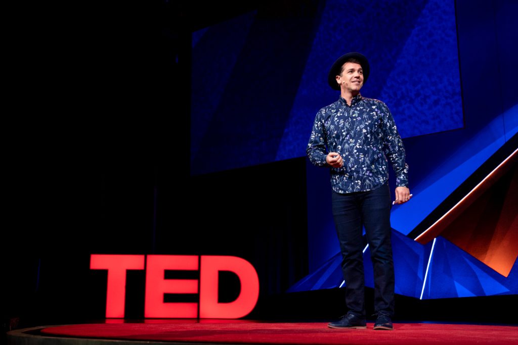 Anthony Veneziale speaks on stage at TEDSummit: A Community Beyond Borders. July 21-25, 2019, Edinburgh, Scotland.