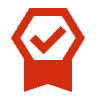 Editor's Choice icon in 485 red with fill